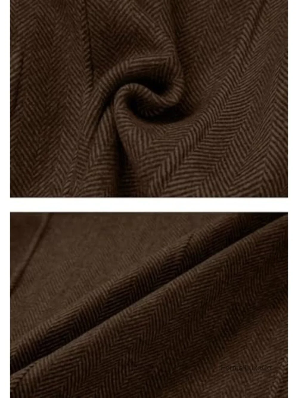 Men's Herringbone Tweed Wool Blend Sport Coat Blazer Two Button Patch Pocket